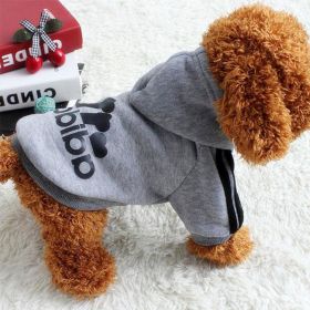 Two Legged Cotton Warm Dog Hoodie (Color: grey, size: M)