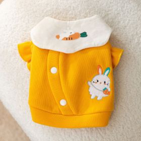 Dog Carrot Rabbit Lapel Sweater Thin Clothes (Option: Yellow Bunny-M)