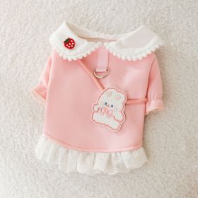 Dog Carrot Rabbit Lapel Sweater Thin Clothes (Option: Pink Rabbit-XXL)